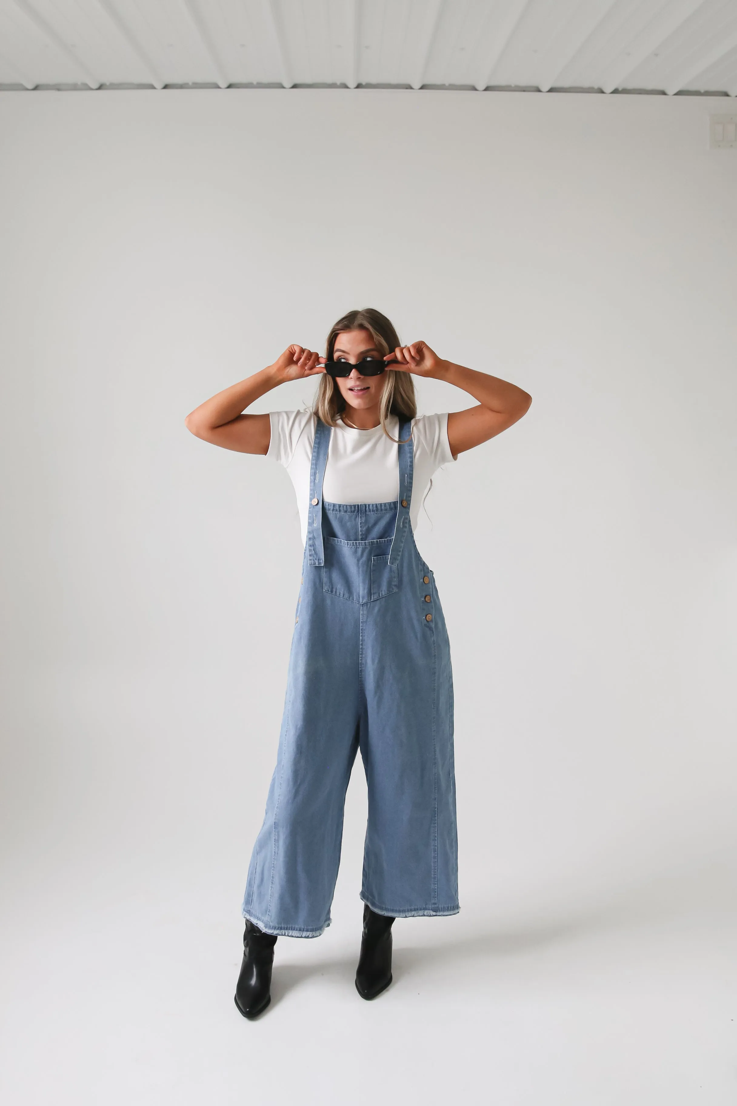 Frankie Denim Overalls - Medium Wash