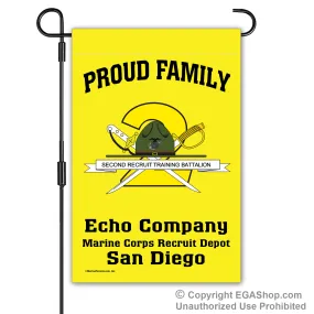 Garden Flag: Echo 2nd BTN Crest Proud Family (San Diego)