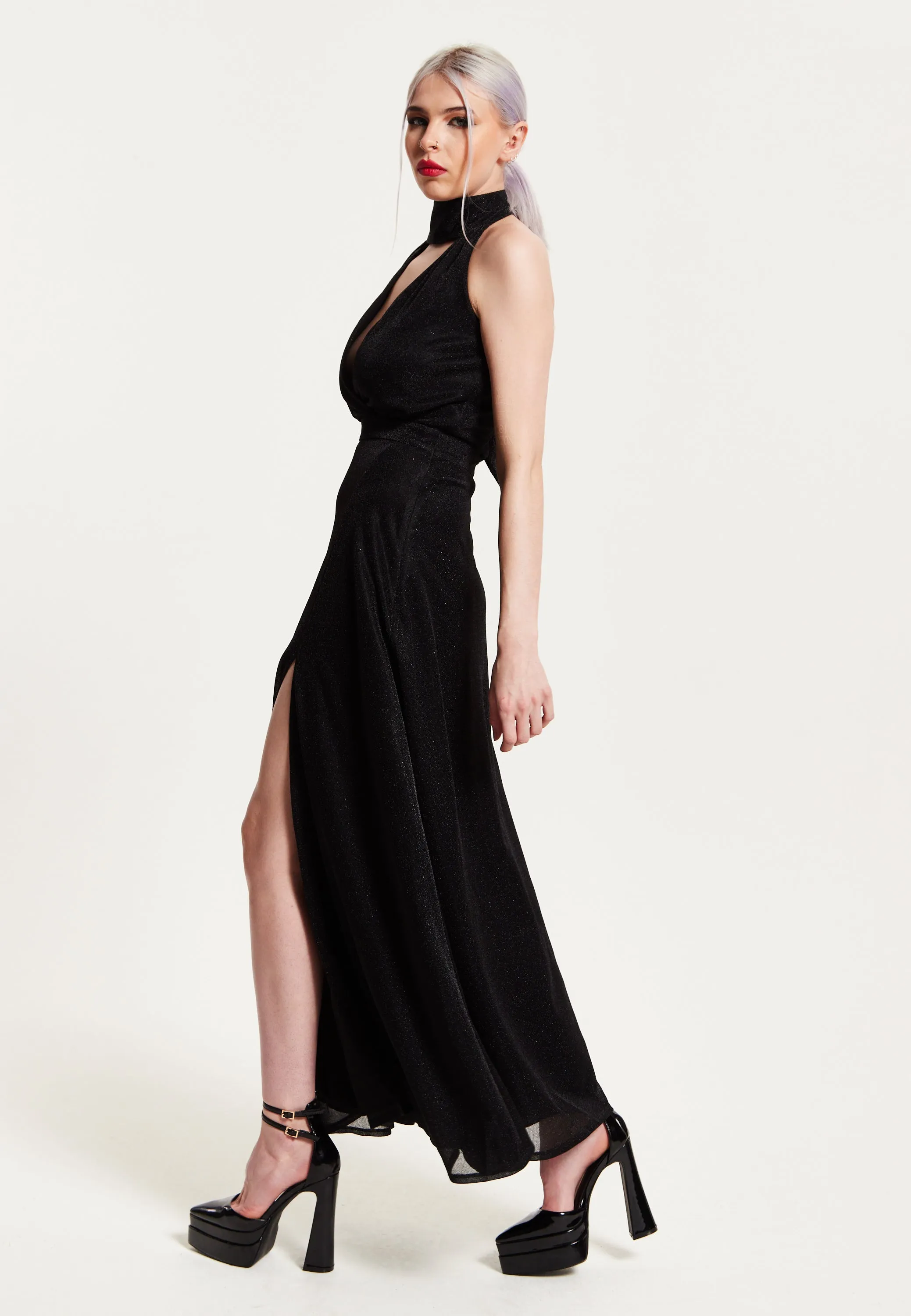 House of Holland Tie - Neck Maxi Dress