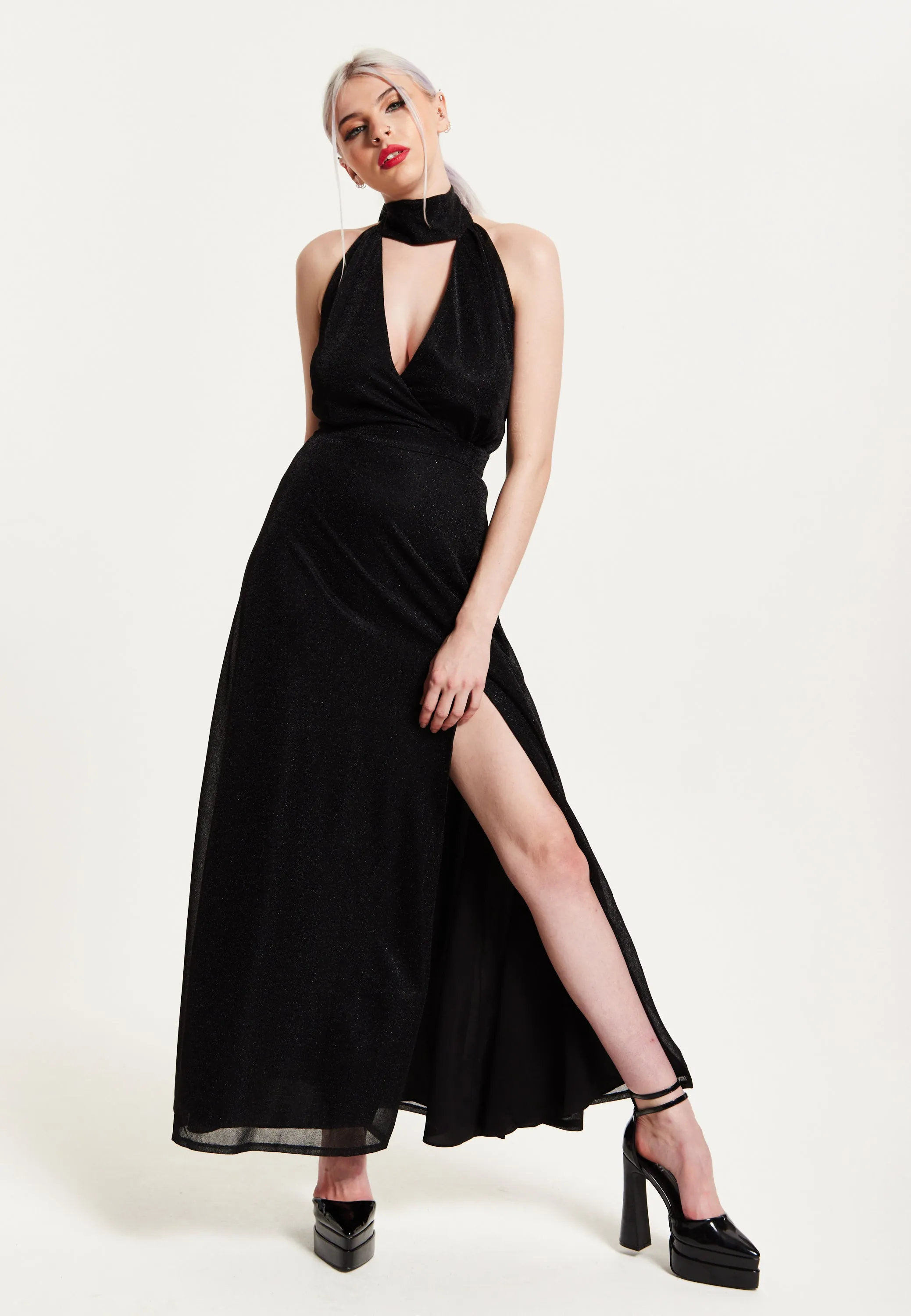 House of Holland Tie - Neck Maxi Dress