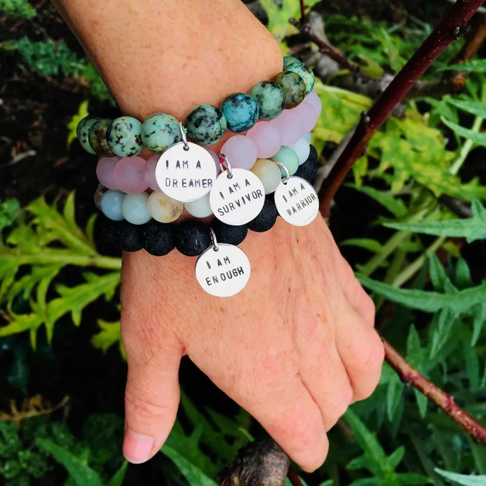 I am a Dreamer - Affirmation Bracelet with African Turquoise