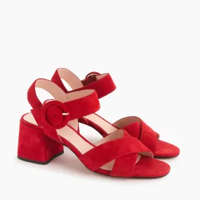 J.crew Red Suede Penny sandals