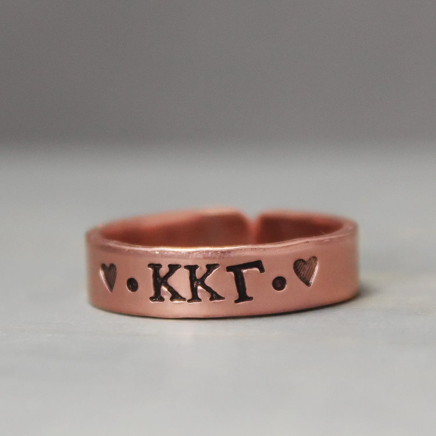 Kappa Kappa Gamma Thin Copper Ring