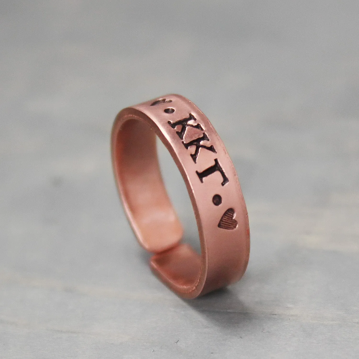 Kappa Kappa Gamma Thin Copper Ring