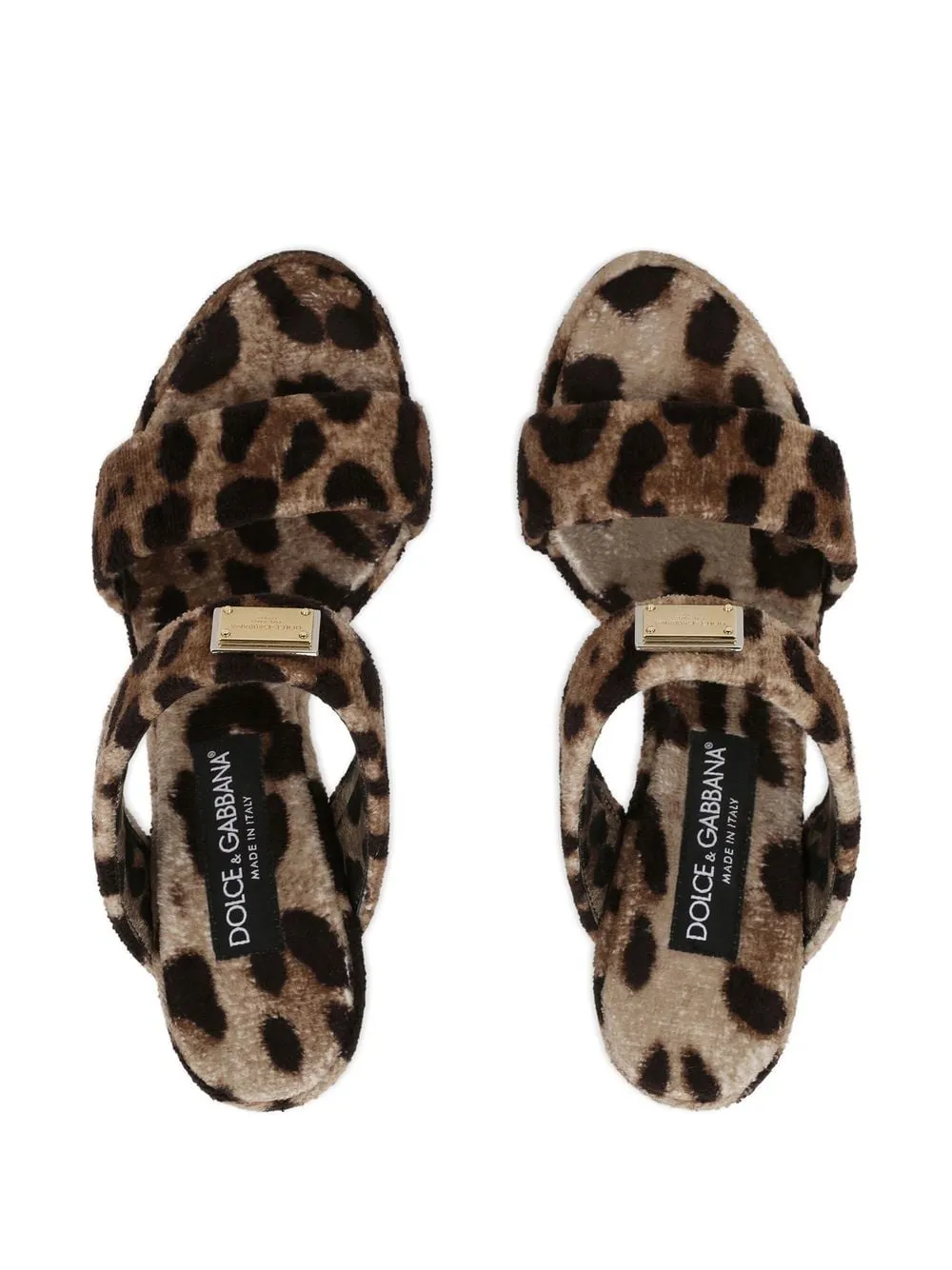 KIM DOLCE&AMP;GABBANA LEOPARD-PRINT SLIP-ON SANDALS