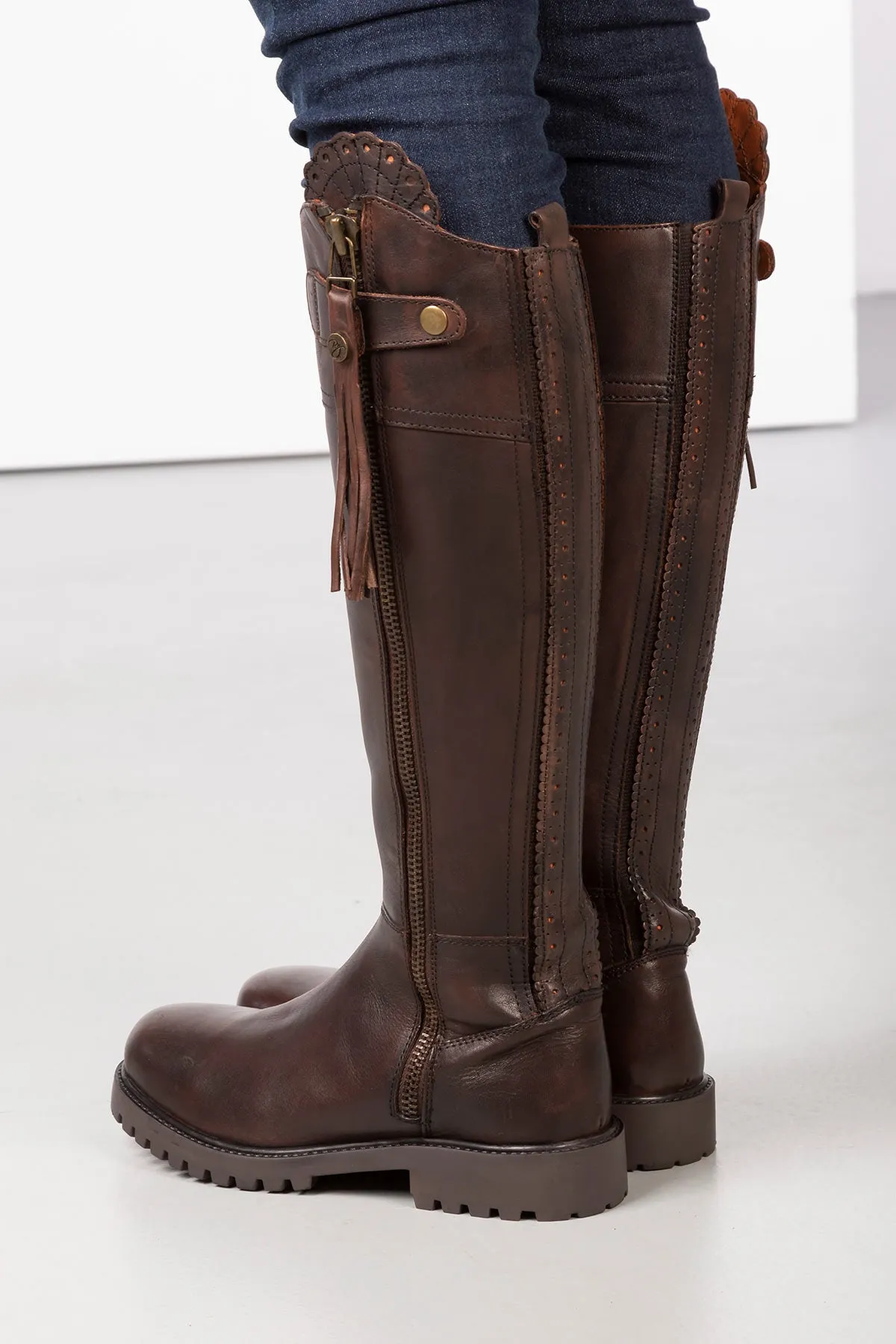 Ladies Tall Leather Country Boots - Haworth