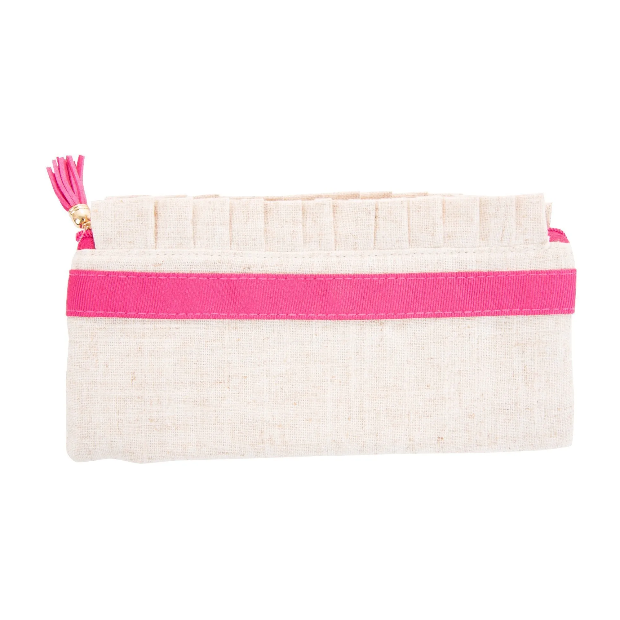 Linen Ruffle Pouch