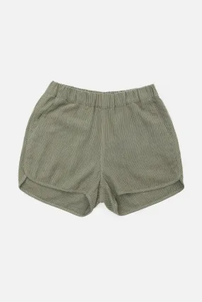 Luca Track Short / Olive Pinstripe