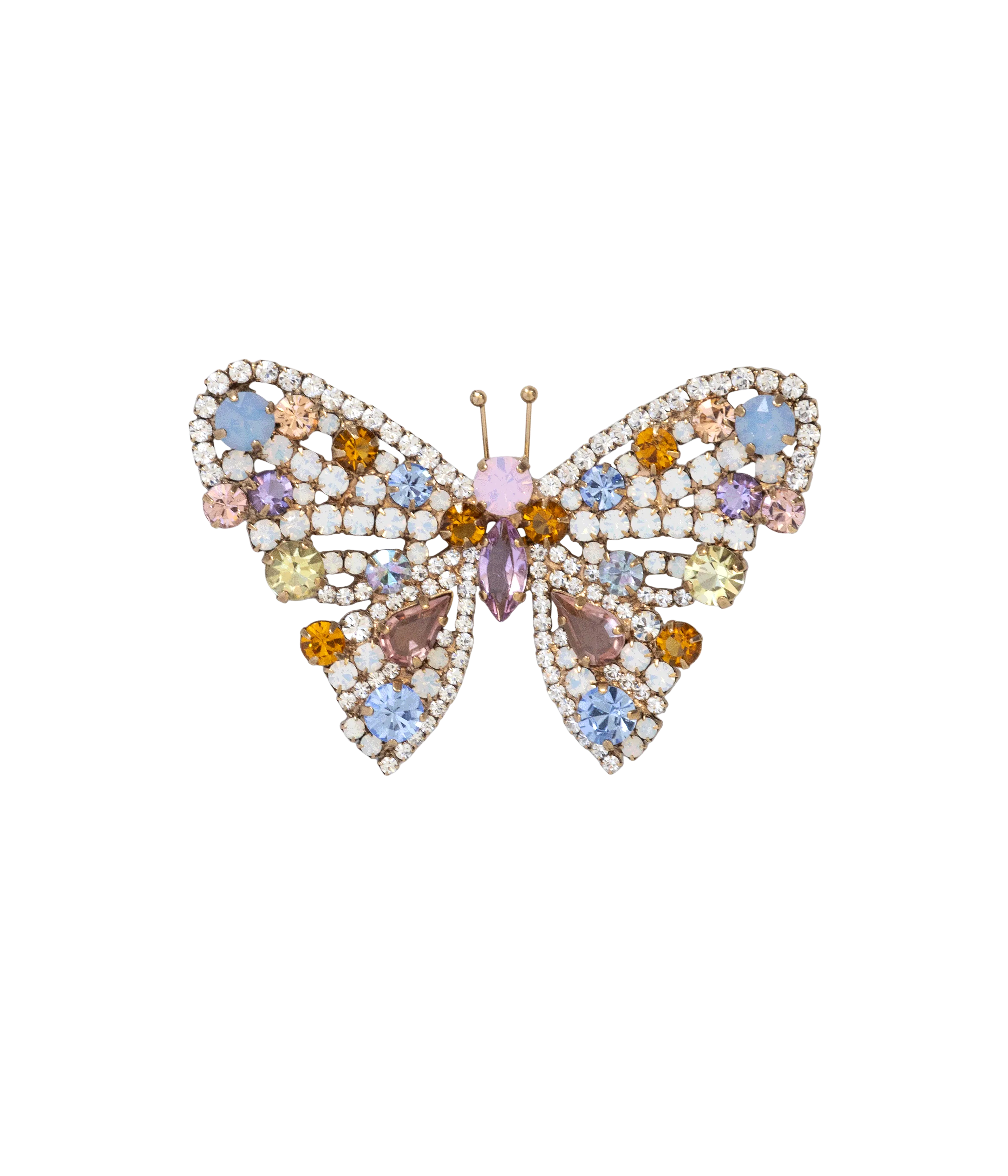 Medium Butterfly in White Opal / Light Sapphire / Topaz