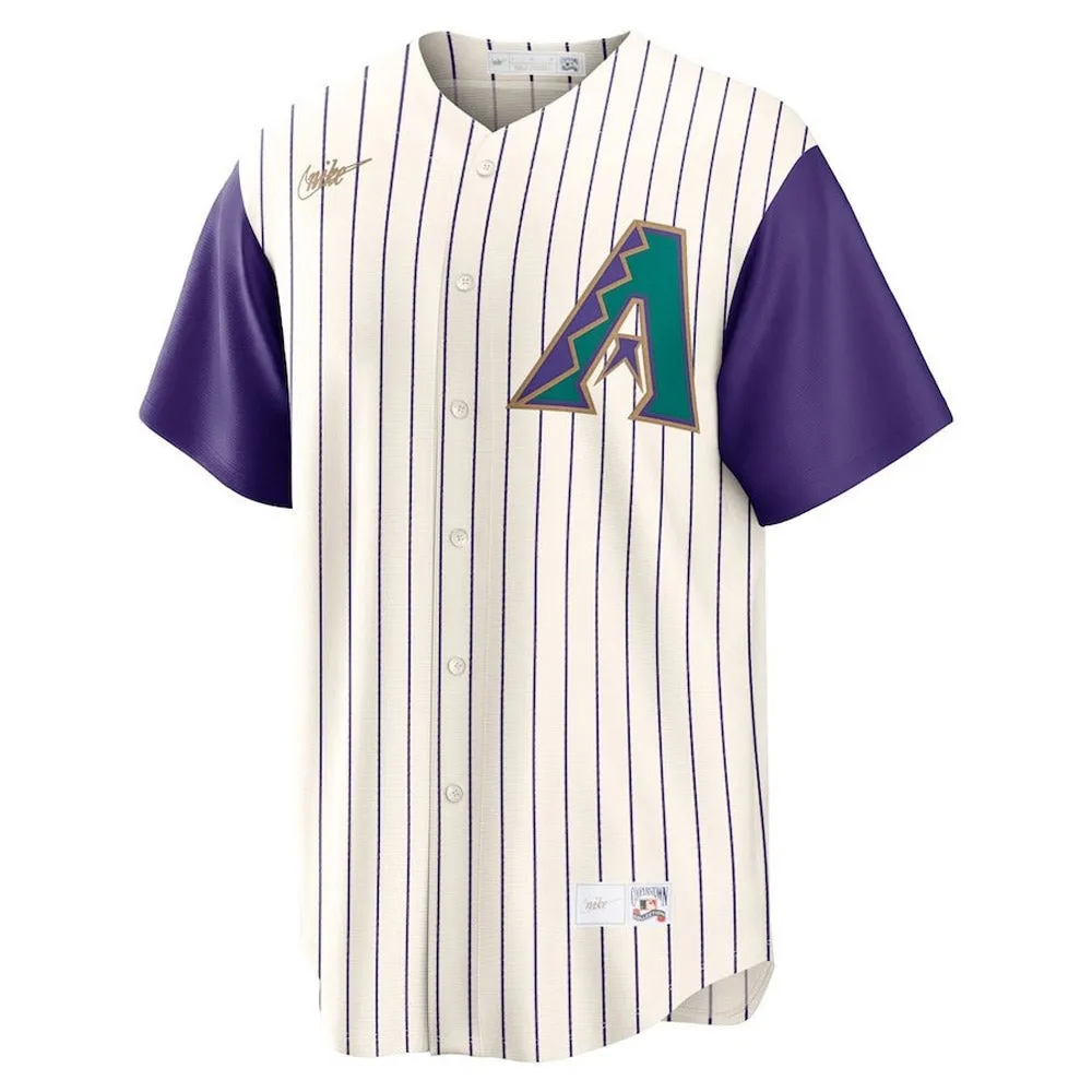 Men's Arizona Diamondbacks Randy Johnson Cooperstown Collection Jersey - Cream/Purple