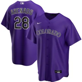 Men's Colorado Rockies Nolan Arenado Replica Alternate Jersey - Purple