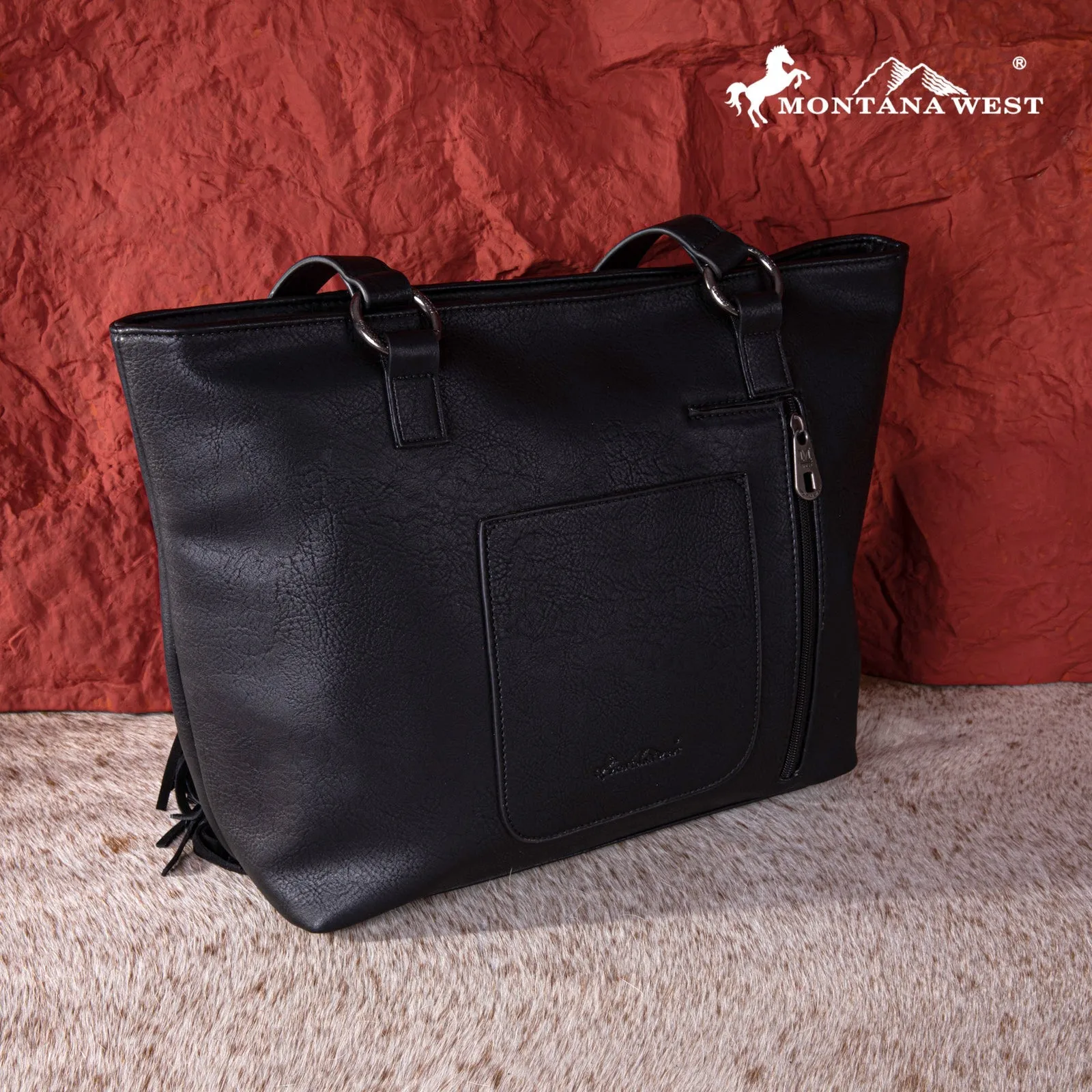 Montana West Embroidered Feather Concealed Carry Tote