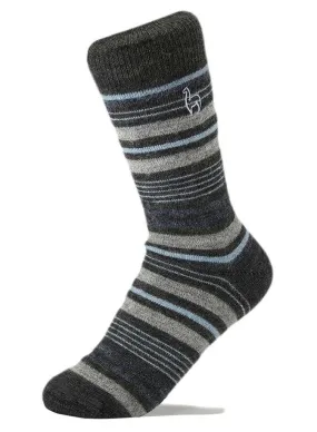 Non-Binding Alpaca Striped Socks - Azul