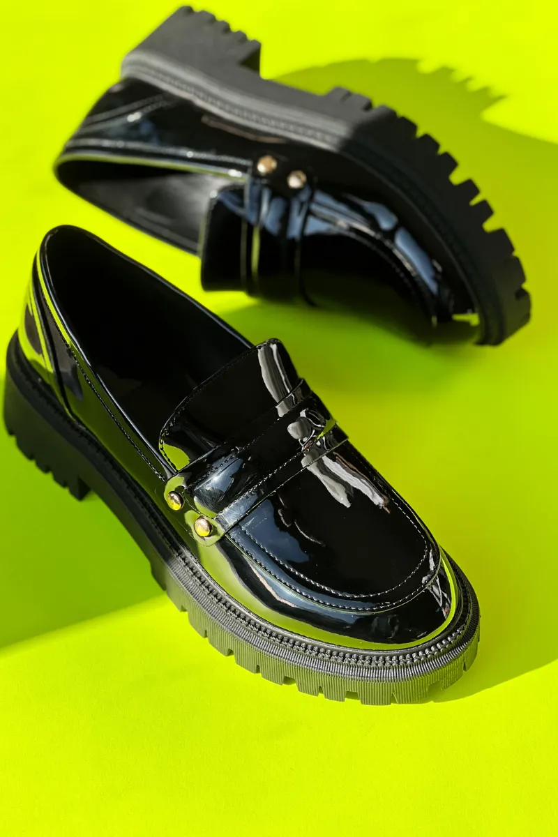 Optik Loafers Black Patent