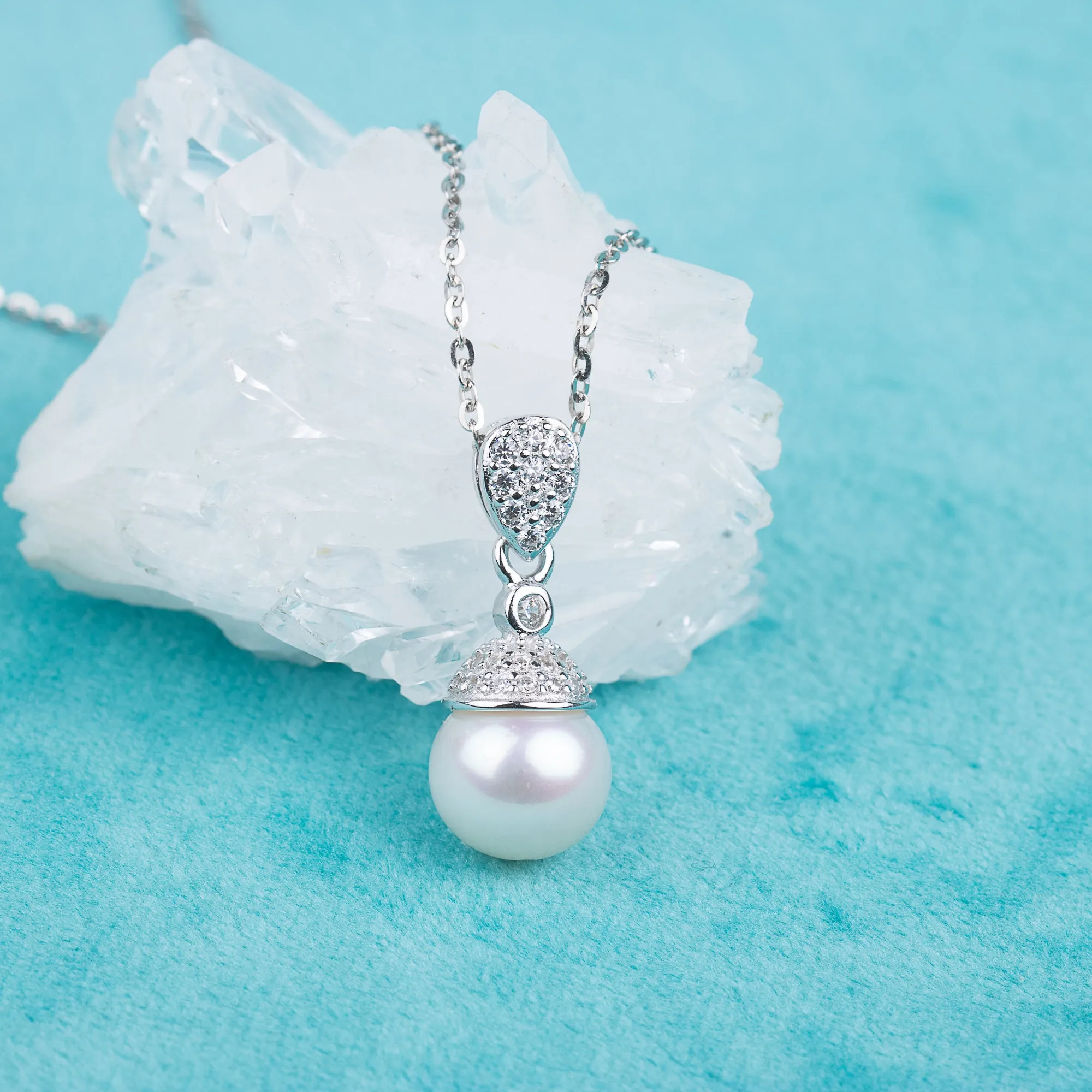 P030552 DIY 7-11mm Natural Freshwater pearl pendant accessory 925 sterling silver engagement jewelry necklace for women