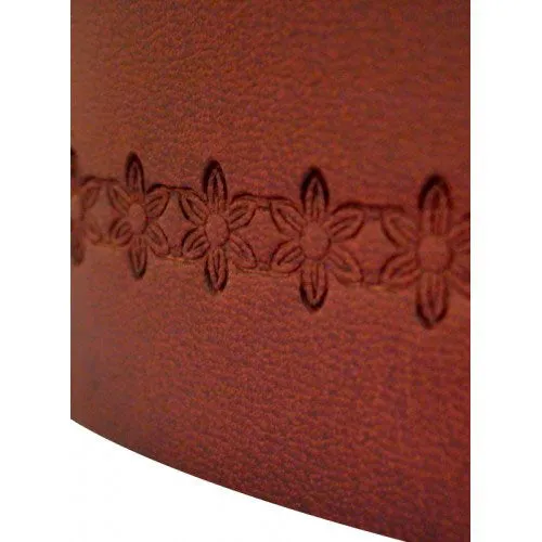 PATIA - Womens Tan Embossed Flower Pattern Leather Belt