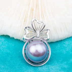 Pe010919 DIY 9-13mm Natural Freshwater pearl pendant accessory 925 sterling silver engagement jewelry necklace for women