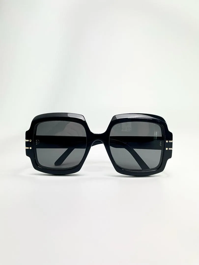 Signature S1U Black Square Oversized Sunglasses 10A0 *355 22 140