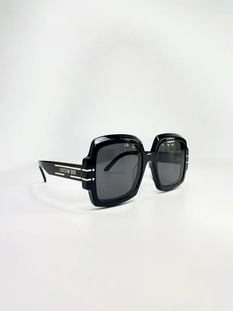 Signature S1U Black Square Oversized Sunglasses 10A0 *355 22 140