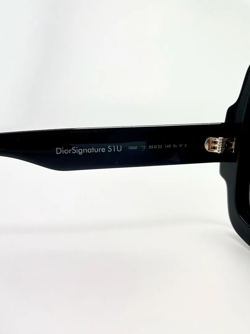 Signature S1U Black Square Oversized Sunglasses 10A0 *355 22 140