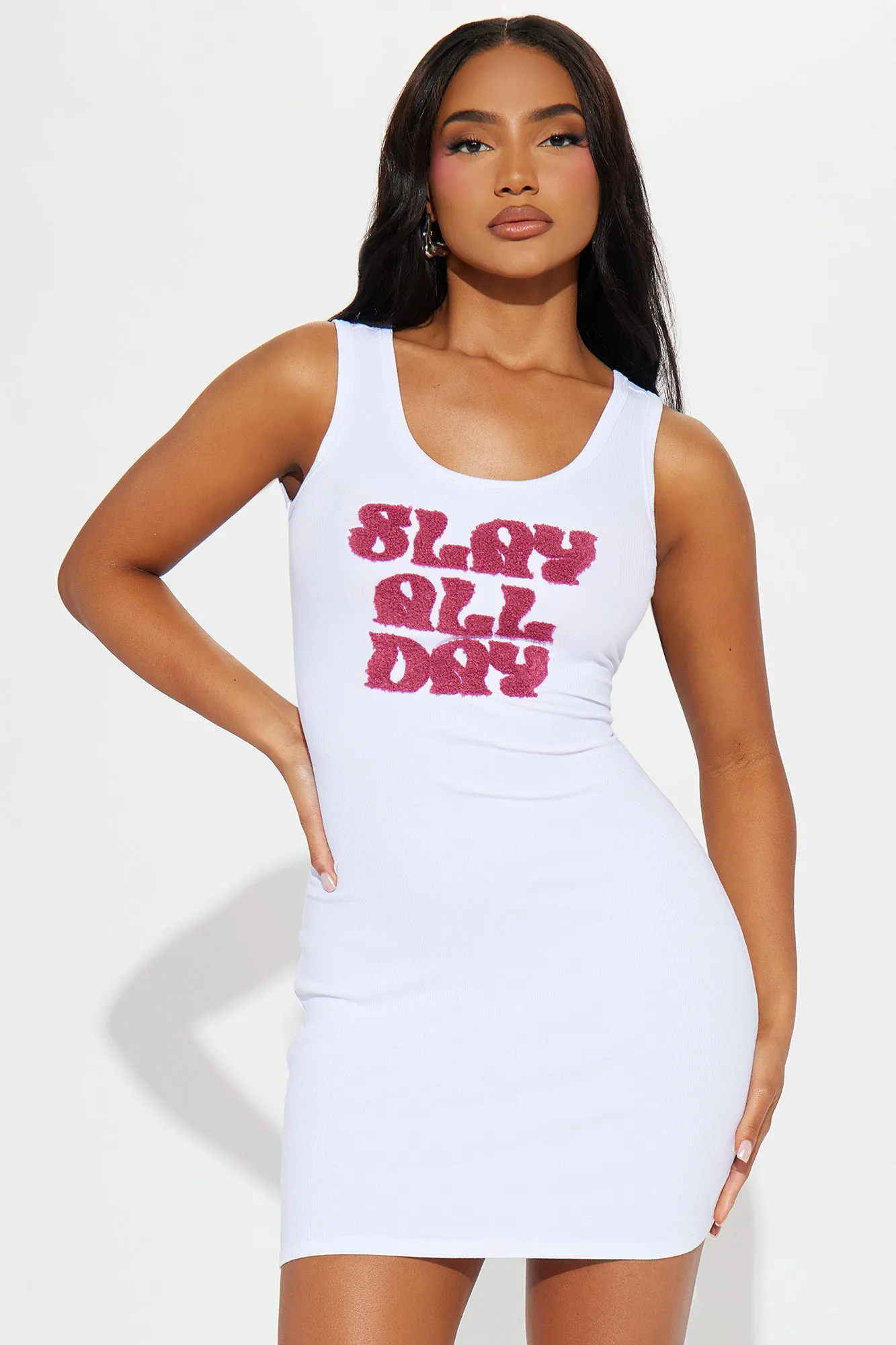 Slay All Day Ribbed Micro Mini Dress - White