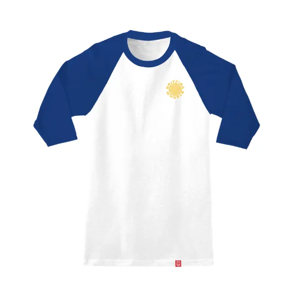 Spitfire 3/4 Classic Vortex '87 Raglan T-Shirt - White/Royal/Yellow