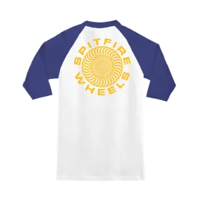 Spitfire 3/4 Classic Vortex '87 Raglan T-Shirt - White/Royal/Yellow