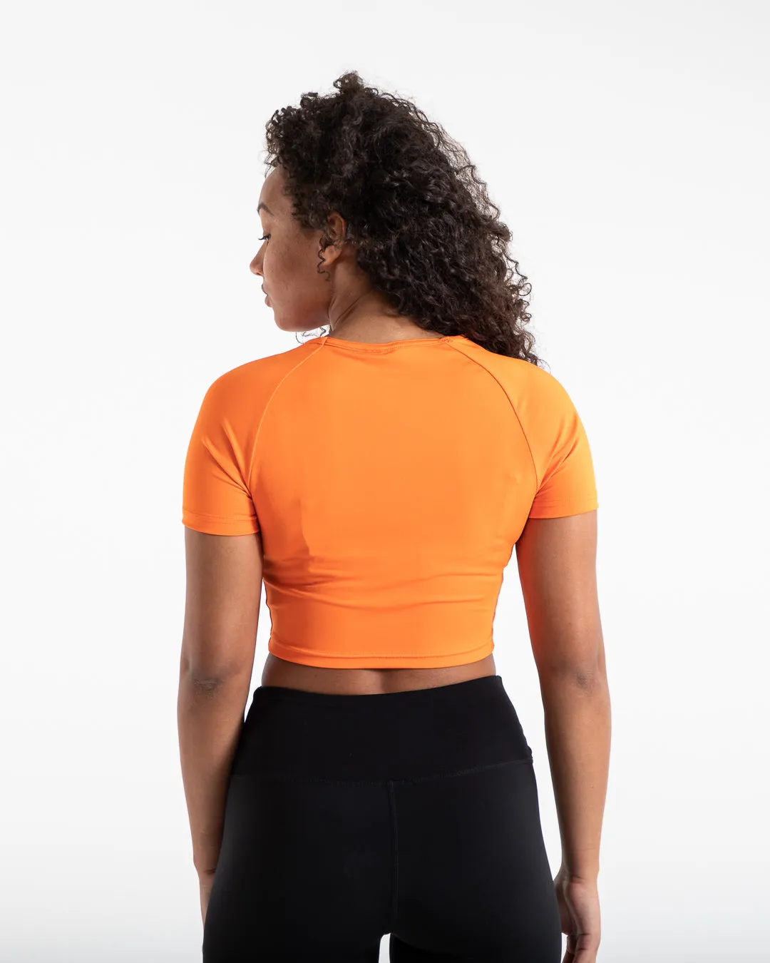 Training Short Sleeve Crop Top - Orange