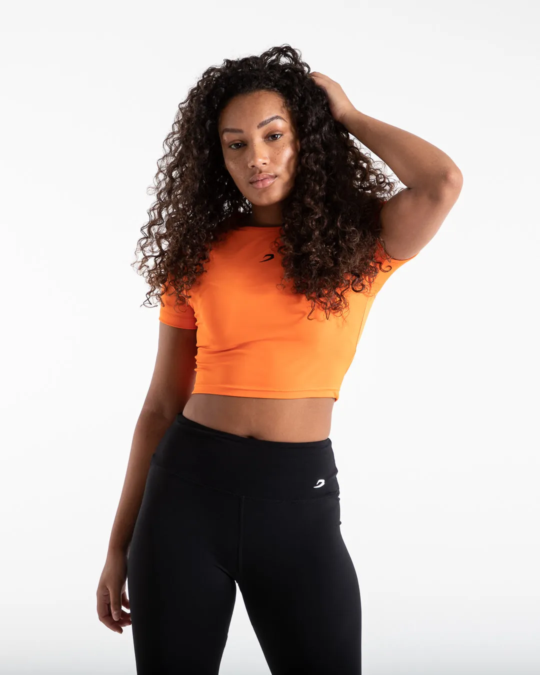 Training Short Sleeve Crop Top - Orange