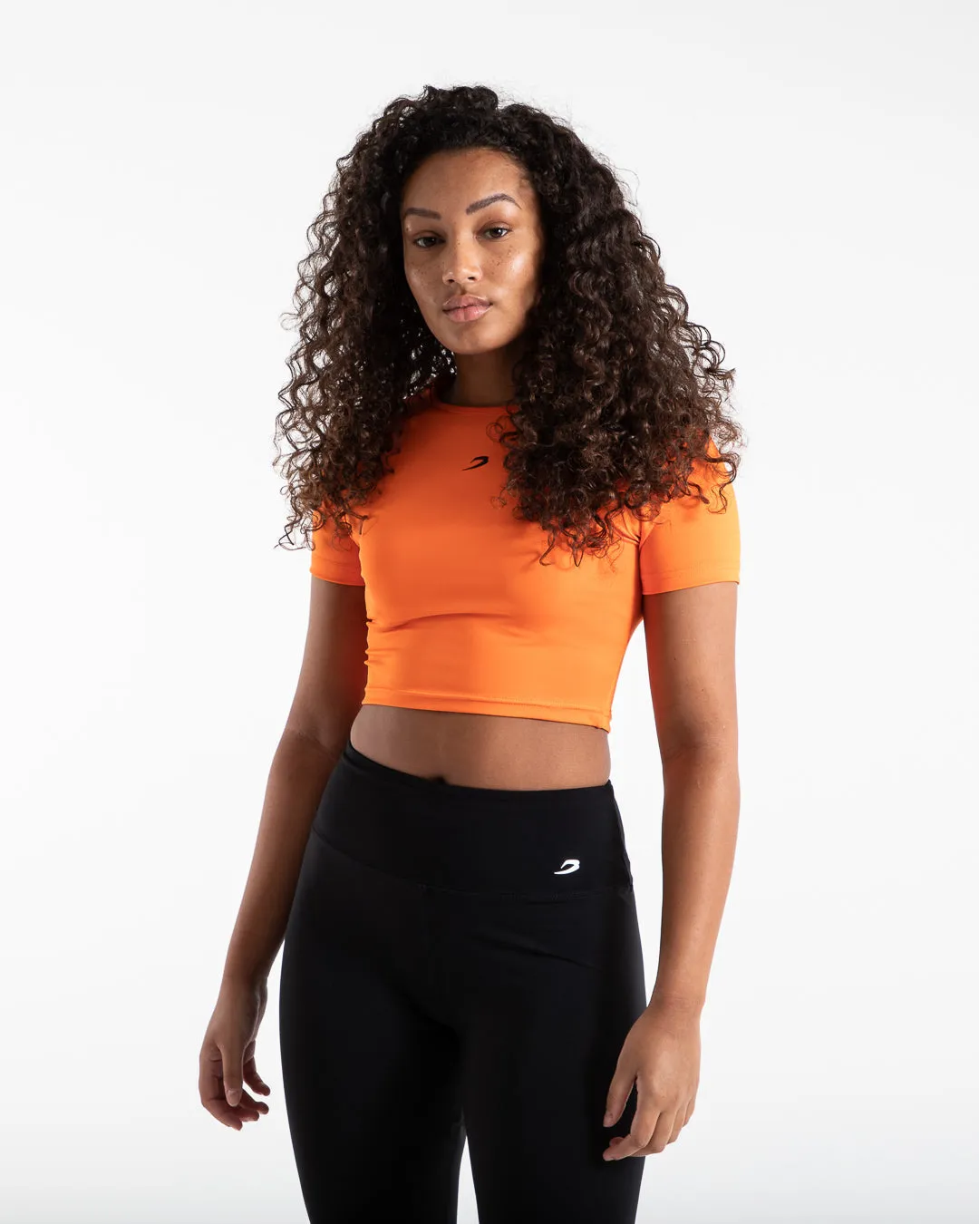 Training Short Sleeve Crop Top - Orange