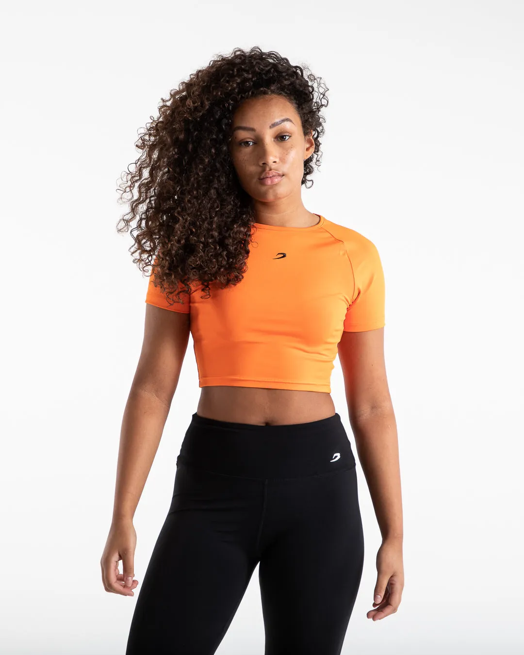 Training Short Sleeve Crop Top - Orange