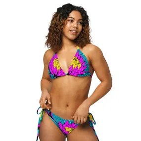 Trendy Petals: Women's Dahlia Print 001 String Bikini