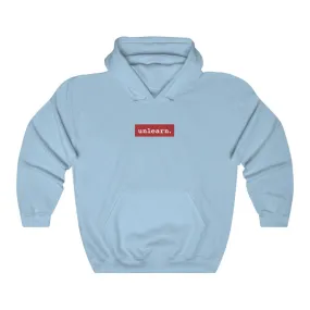 unlearn Red Box Logo - Relaxed Fit Hoodie