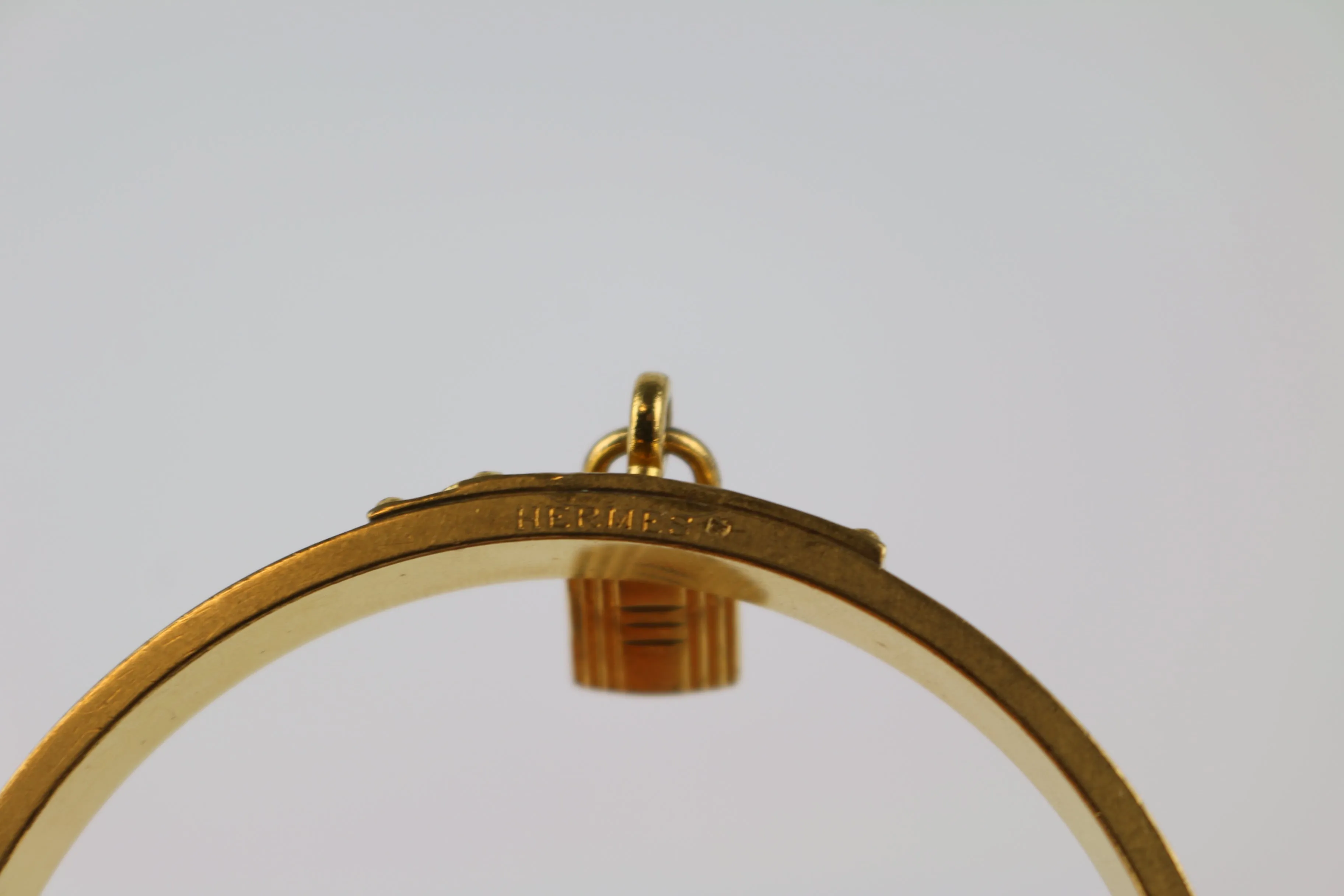 Vintage Gold/Black Leather Cadena Bangle