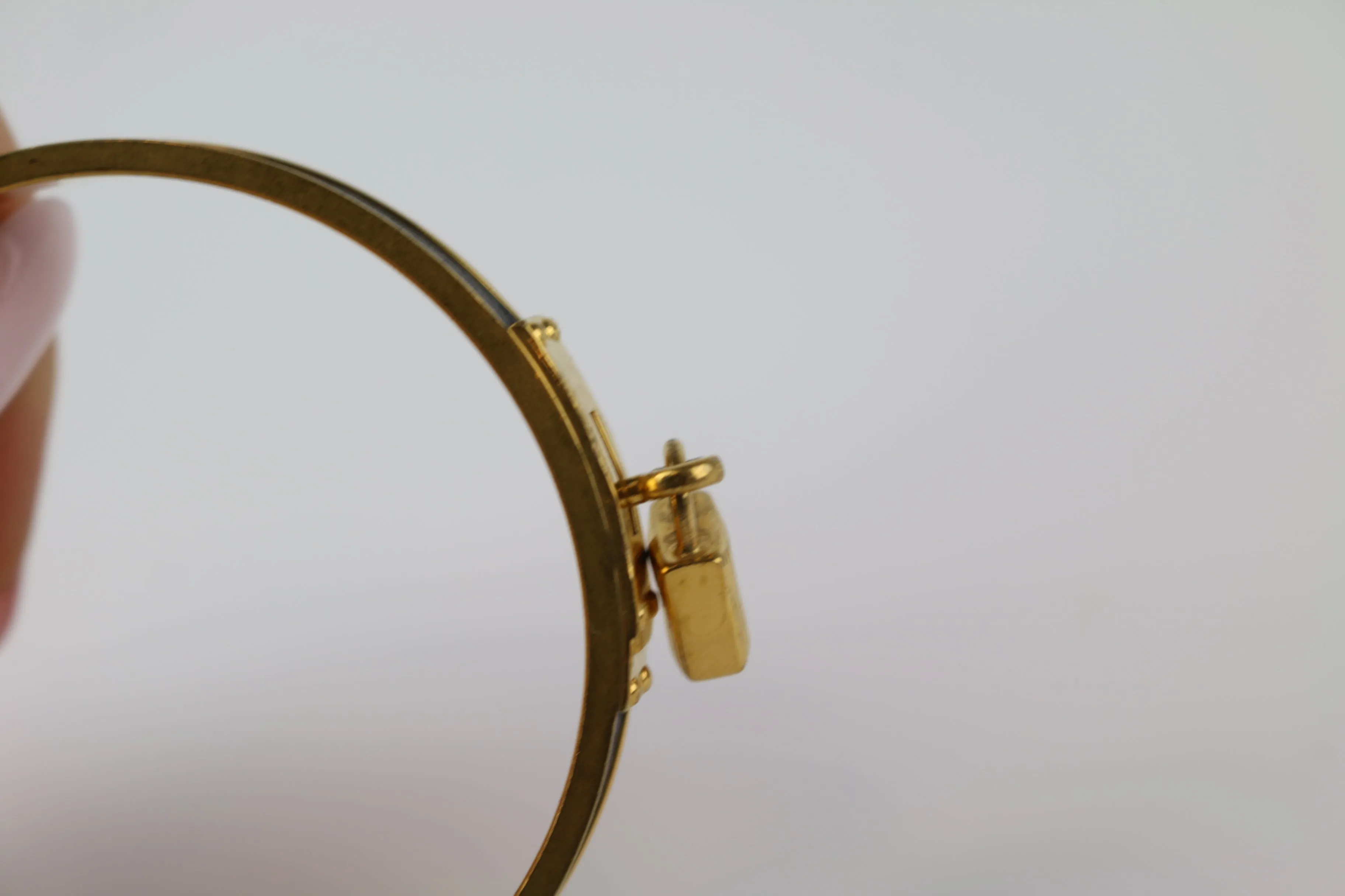 Vintage Gold/Black Leather Cadena Bangle