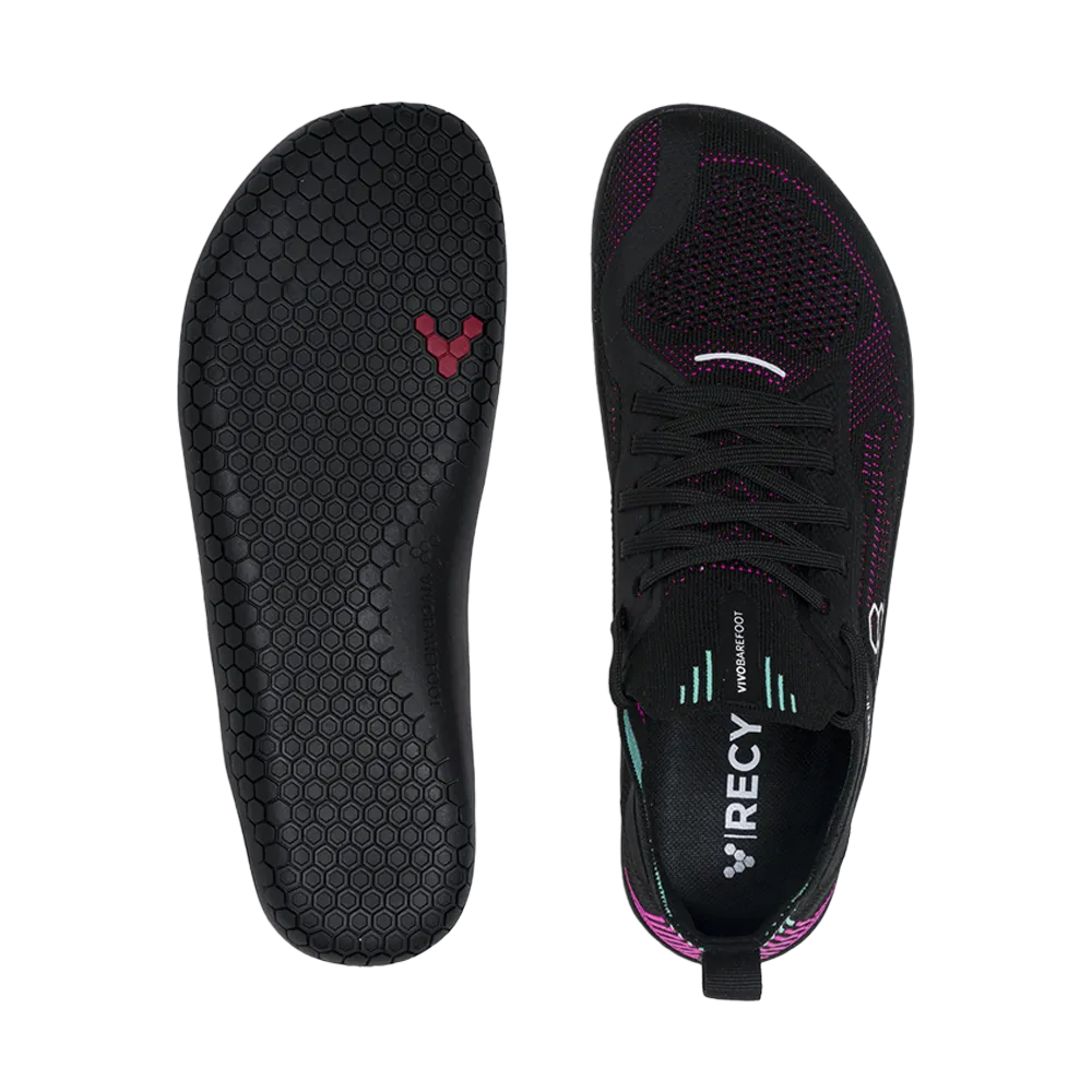 Vivobarefoot Primus Lite Knit Womens Obsidian/Vibrant Pink