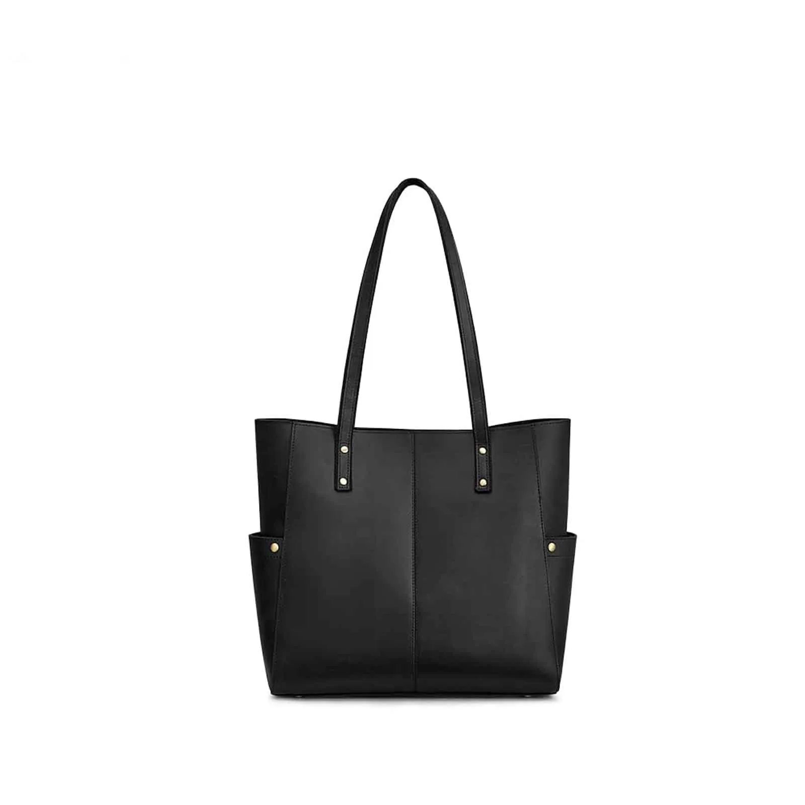 Women Genuine Leather Tote Bag with Side Pocket