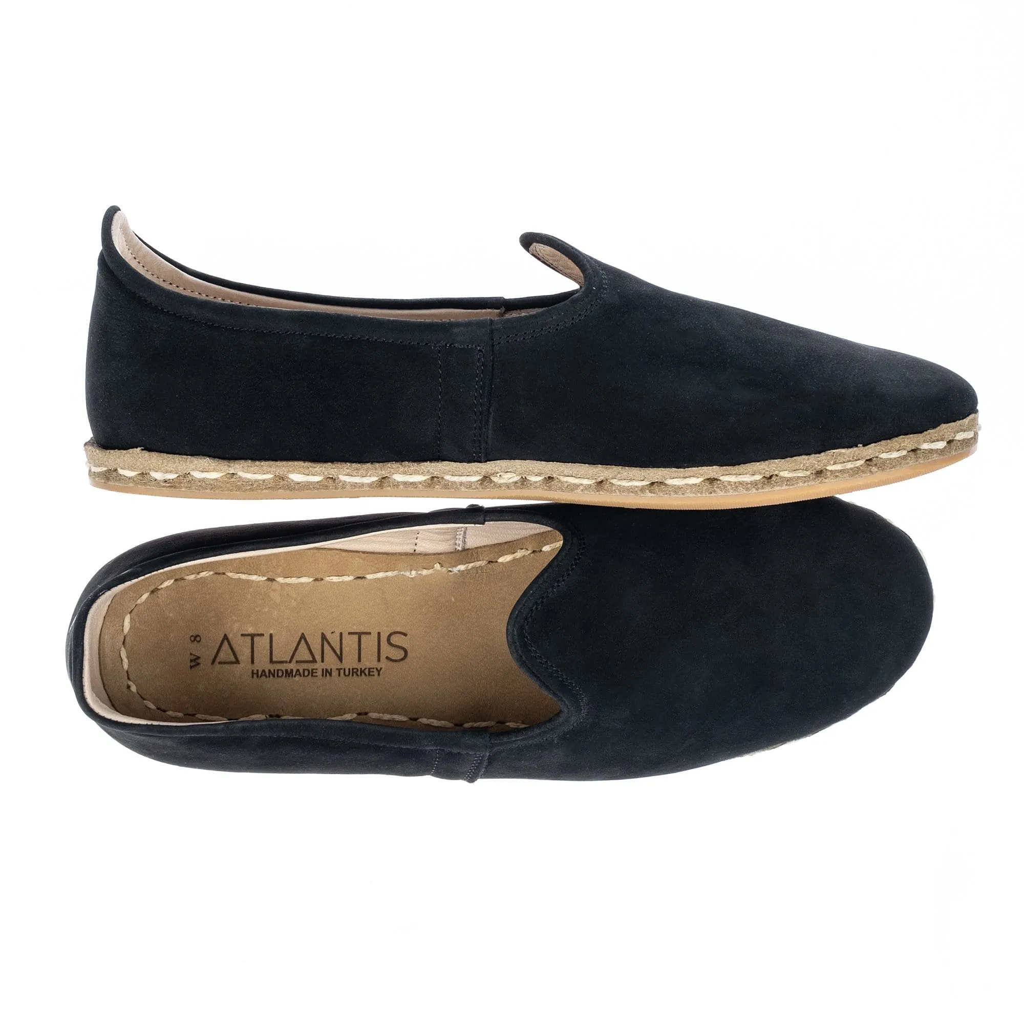 Women's Black Nubucks Slip On Shoes