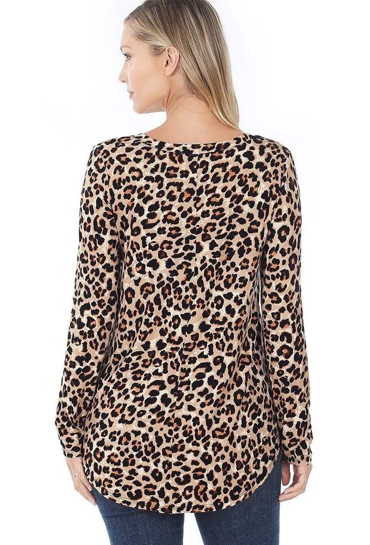 Womens Cheetah Top Brown/Black Sizes S/M/L/XL