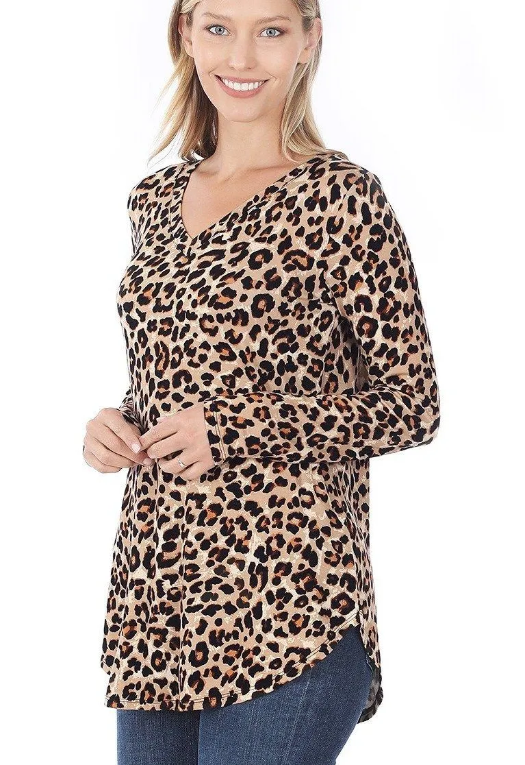 Womens Cheetah Top Brown/Black Sizes S/M/L/XL