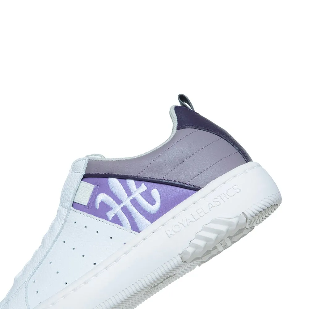 Women's Icon 2.0 White Purple  Logo Leather Sneakers 96514-066