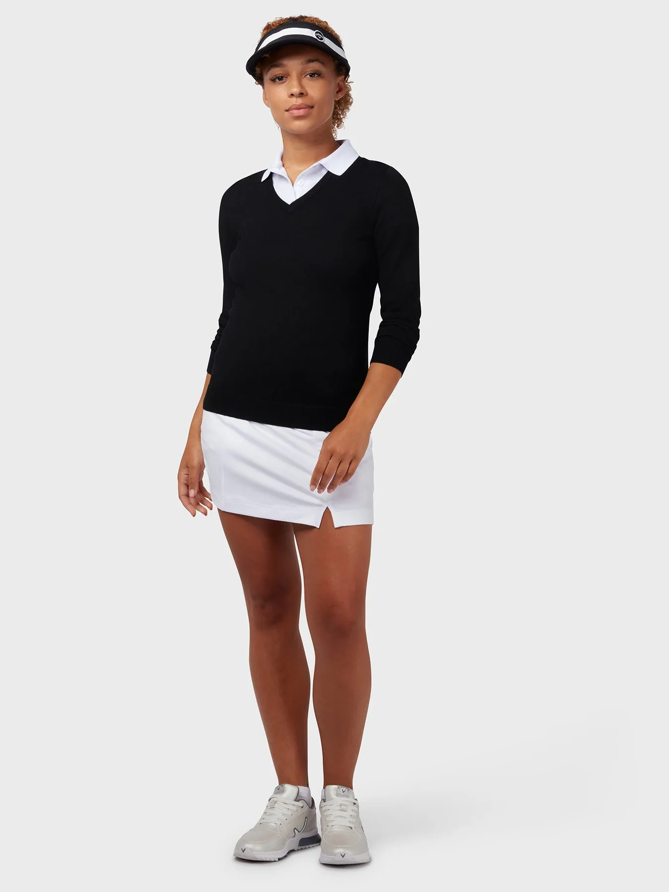 Women's V-Neck Merino Sweater In Black Onyx